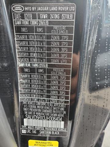 2018 LAND ROVER RANGE ROVE SALVD5RX3JH306404