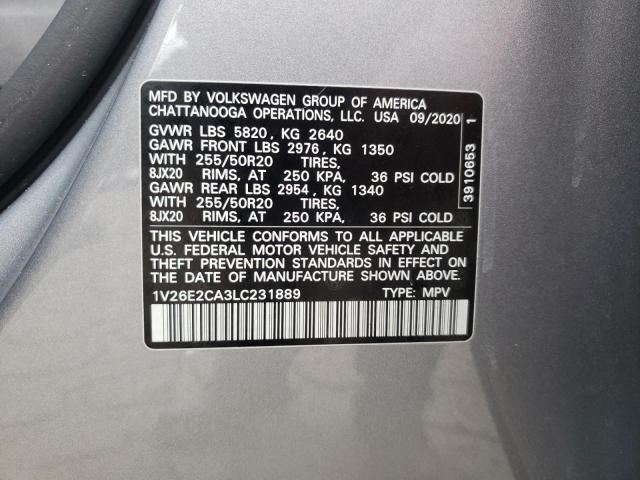 2020 VOLKSWAGEN ATLAS CROS 1V26E2CA3LC231889