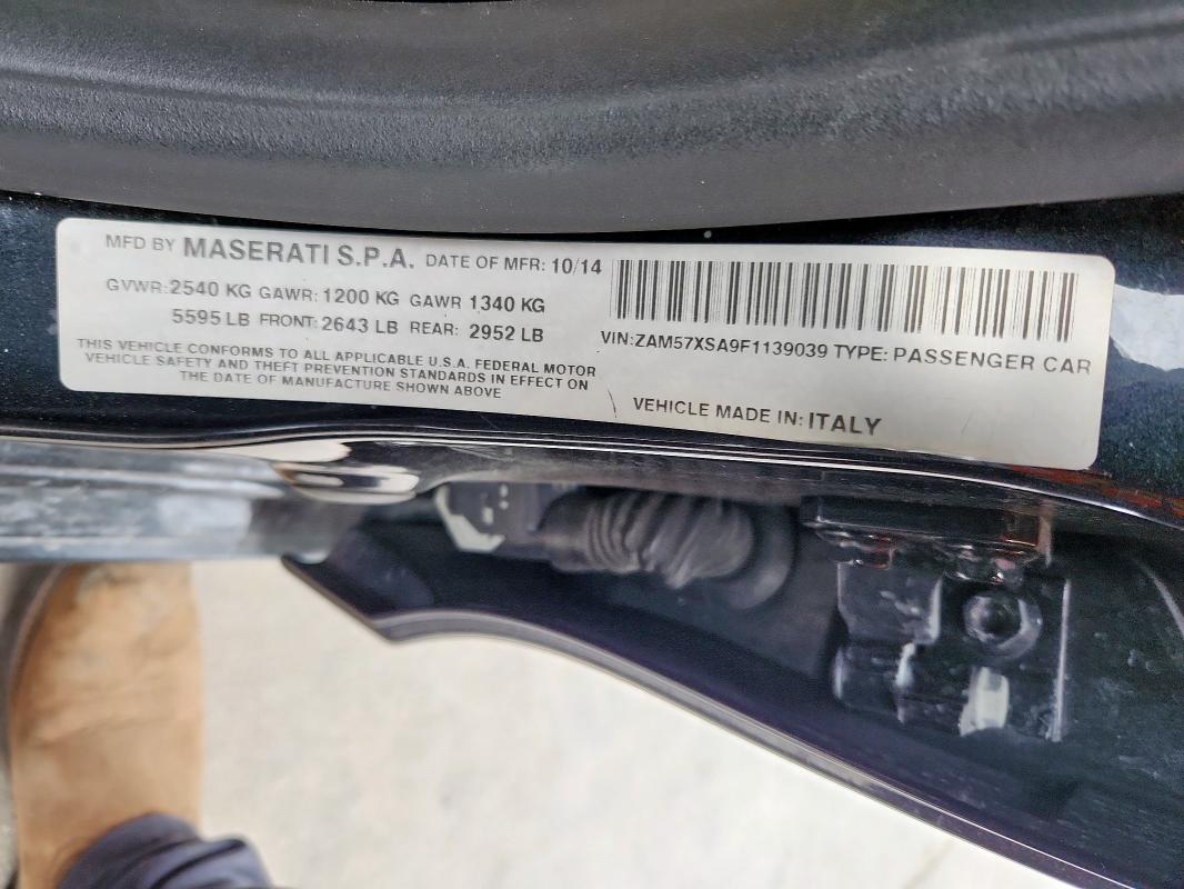 2015 MASERATI GHIBLI ZAM57XSA9F1139039