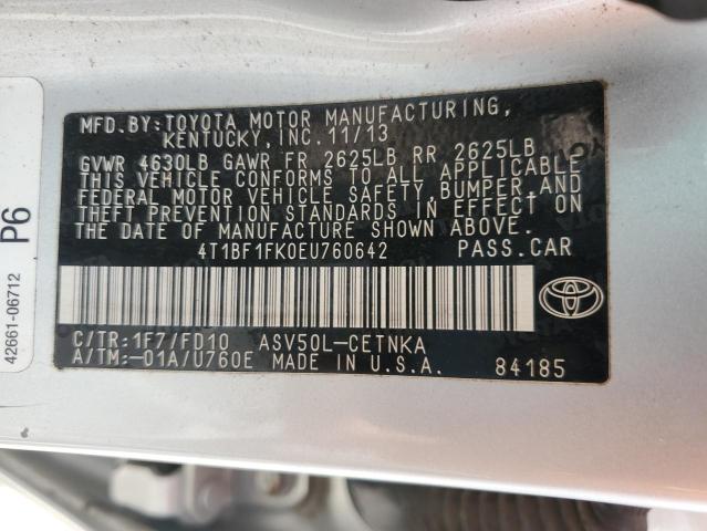 2014 TOYOTA CAMRY L - 4T1BF1FK0EU760642