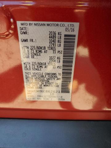 2016 NISSAN ROGUE S 5N1AT2MT0GC862621