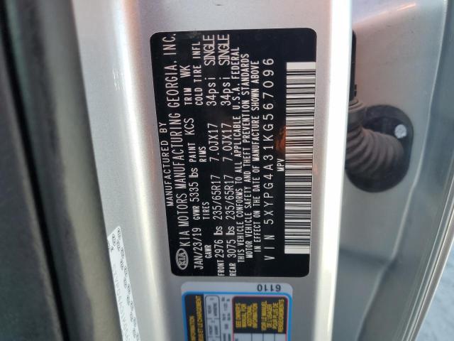 2019 KIA SORENTO L 5XYPG4A31KG567096