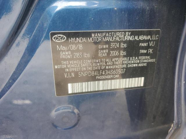 5NPD84LF4JH360507 2018 HYUNDAI ELANTRA