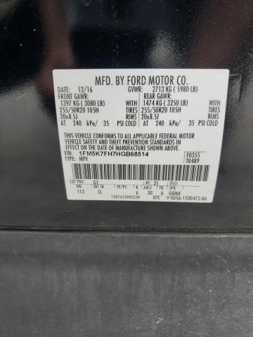 2017 FORD EXPLORER LIMITED 1FM5K7FH7HGB68514