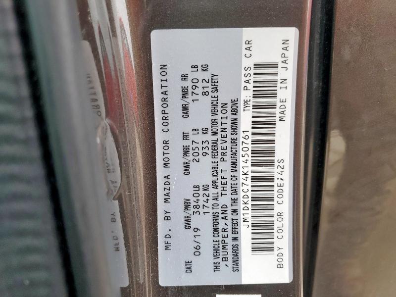 2019 MAZDA CX-3 TOURI JM1DKDC74K1450761