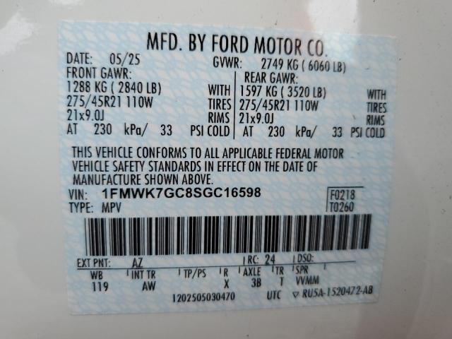 2025 FORD EXPLORER ST 1FMWK7GC8SGC16598
