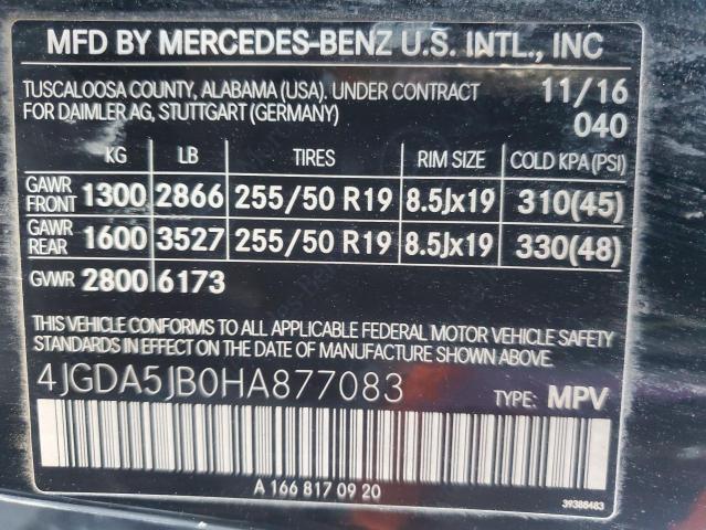 2017 MERCEDES-BENZ GLE 350 4JGDA5JB0HA877083