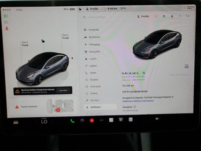 2022 TESLA MODEL 3 5YJ3E1EB6NF191561