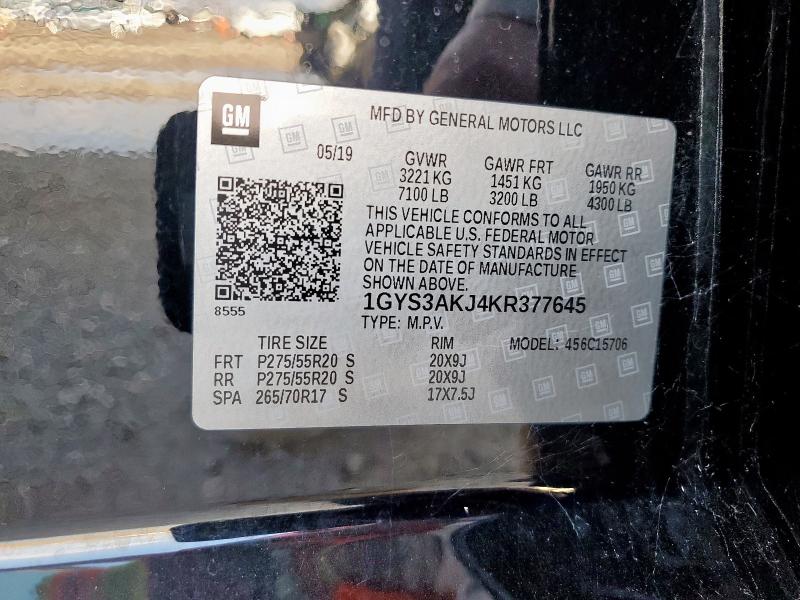 2019 CADILLAC ESCALADE - 1GYS3AKJ4KR377645