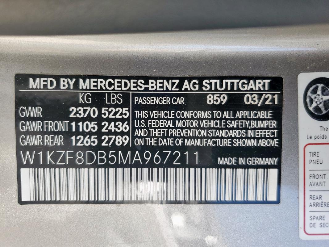 2021 MERCEDES-BENZ E 350 - W1KZF8DB5MA967211