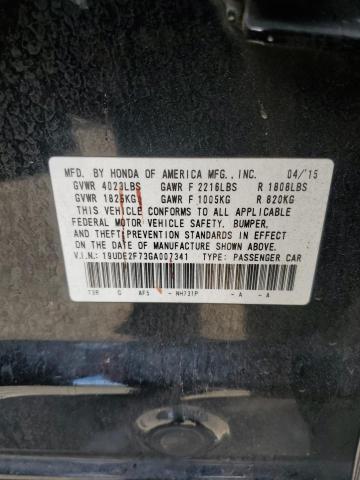 2016 ACURA ILX PREMIUM 19UDE2F73GA007341