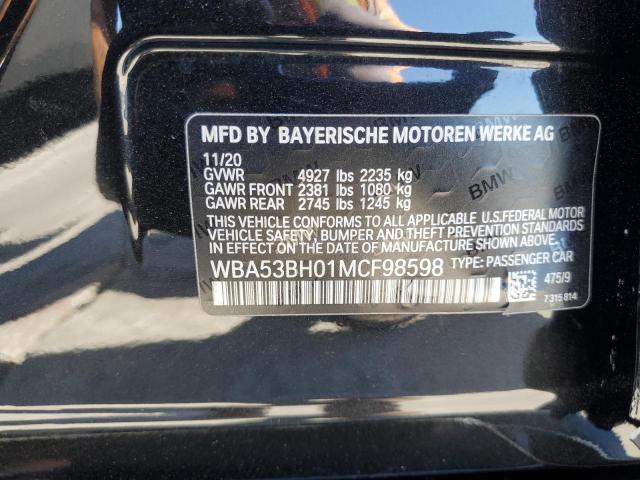 2021 BMW 530 I WBA53BH01MCF98598