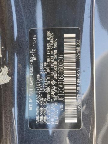 2016 SUBARU BRZ 2.0 PR JF1ZCAB16G9602097