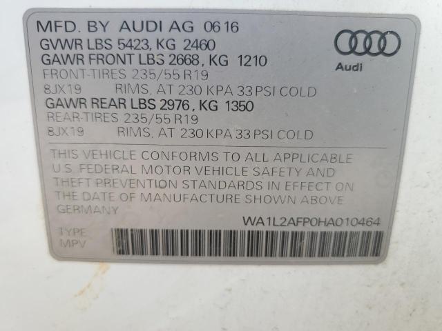 2017 AUDI Q5 PREMIUM PLUS WA1L2AFP0HA010464
