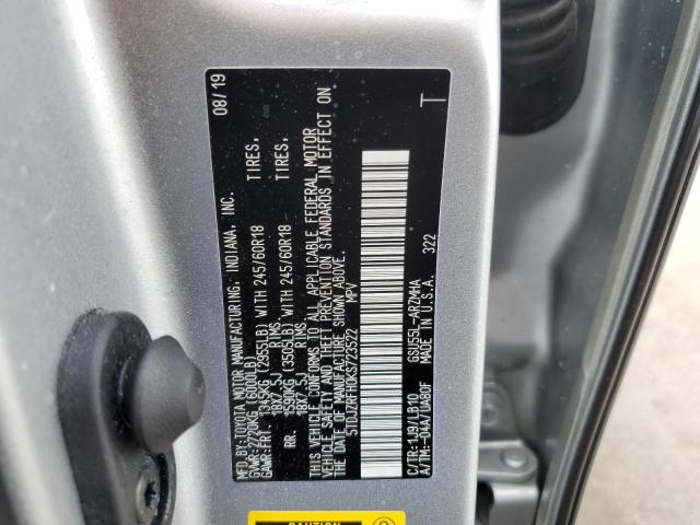 2019 TOYOTA HIGHLANDER SE 5TDJZRFH0KS723522