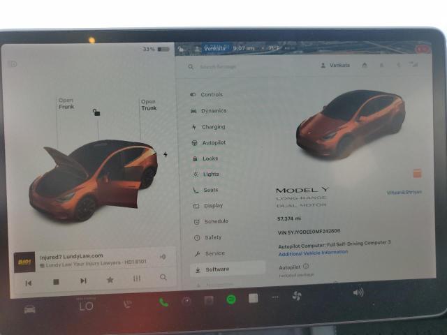 2021 TESLA MODEL Y 5YJYGDEE0MF242806