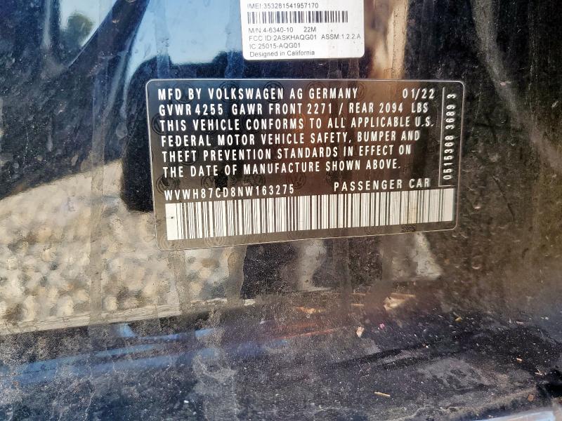 2022 VOLKSWAGEN GTI S WVWH87CD8NW163275