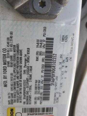 2016 FORD FUSION TIT 3FA6P0K90GR102352