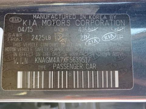 2015 KIA OPTIMA - KNAGM4A7XF5639517