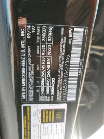 2015 MERCEDES-BENZ ML 400 4MA 4JGDA5GB9FA477365