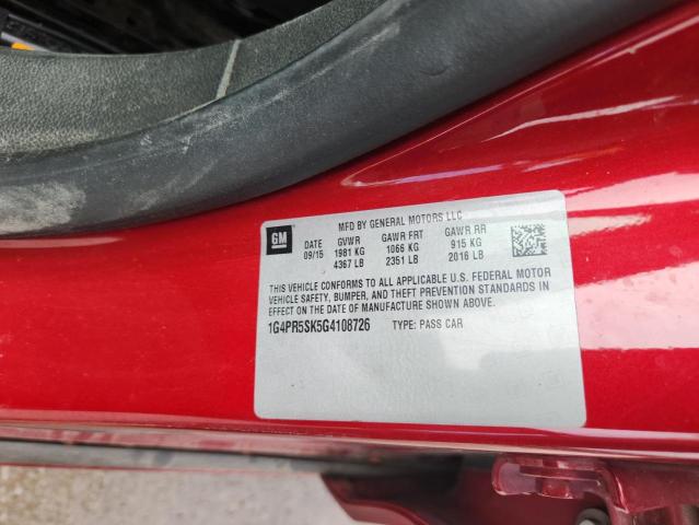 2016 BUICK VERANO CON - 1G4PR5SK5G4108726