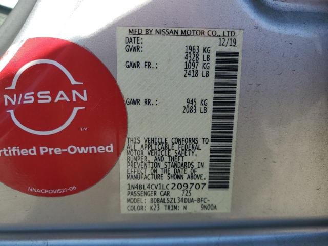 2020 NISSAN ALTIMA SR 1N4BL4CV1LC209707