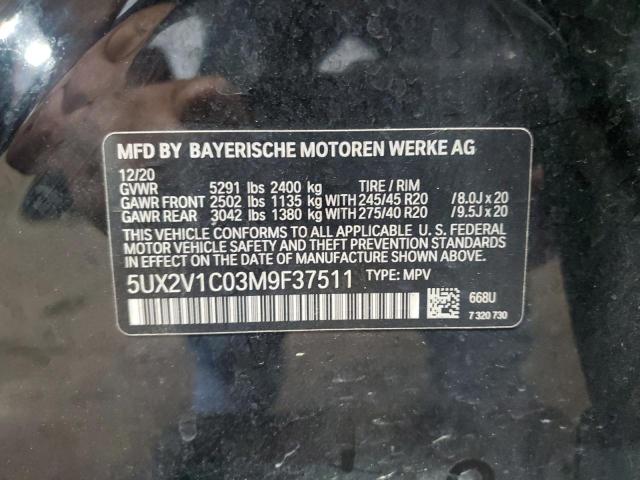 2021 BMW X4 XDRIVE30I 5UX2V1C03M9F37511