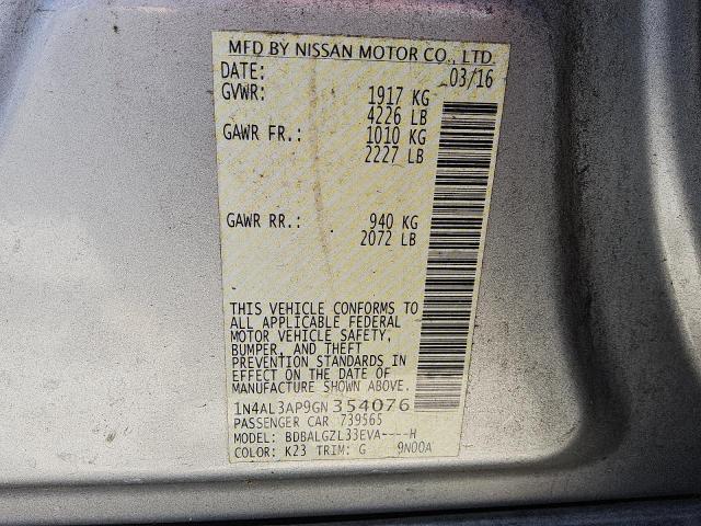 2016 NISSAN ALTIMA 2.5 - 1N4AL3AP9GN354076