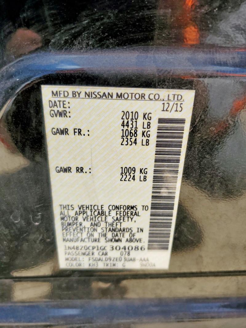 2016 NISSAN LEAF SV 1N4BZ0CP1GC304086