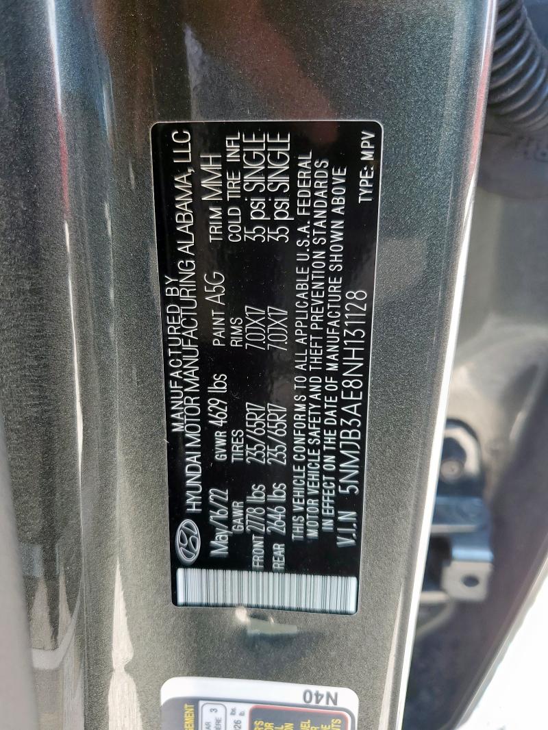 2022 HYUNDAI TUCSON SEL - 5NMJB3AE8NH131128