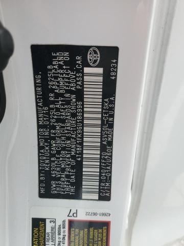 2016 TOYOTA CAMRY LE 4T1BF1FK9GU186996