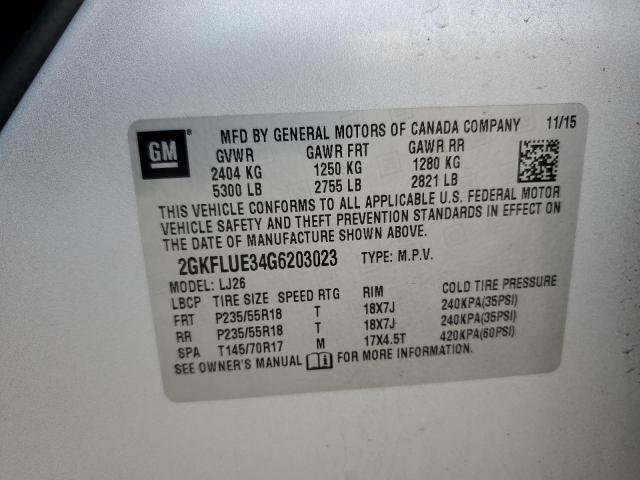 2016 GMC TERRAIN SL 2GKFLUE34G6203023