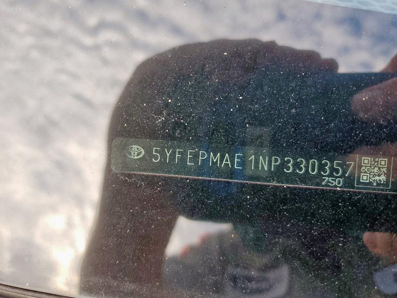 2022 TOYOTA COROLLA LE 5YFEPMAE1NP330357