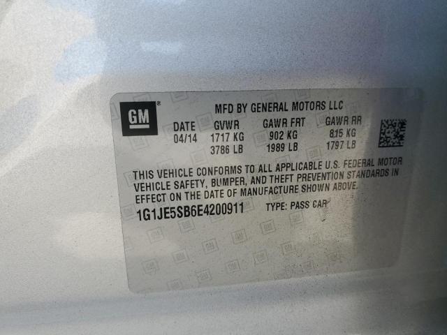 2014 CHEVROLET SONIC LTZ - 1G1JE5SB6E4200911