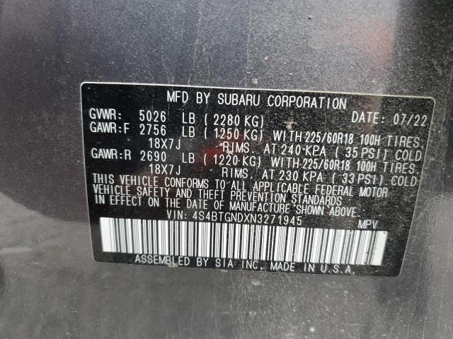 2022 SUBARU OUTBACK LIMITED XT 4S4BTGNDXN3271945