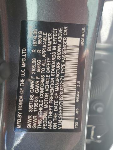 2019 HONDA CIVIC SPOR - SHHFK7H92KU222171
