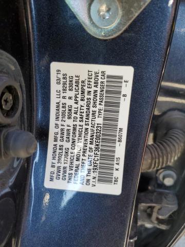 2019 HONDA CIVIC EX 19XFC1F36KE003231