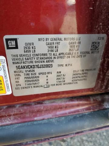 2016 BUICK ENCLAVE 5GAKVCKD7GJ320823