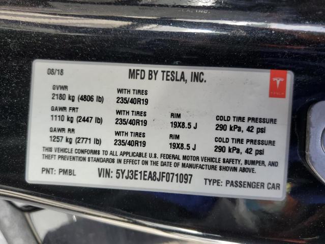 2018 TESLA MODEL 3 5YJ3E1EA8JF071097