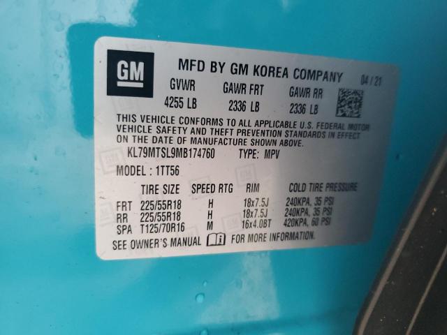 2021 CHEVROLET TRAILBLAZER RS KL79MTSL9MB174760