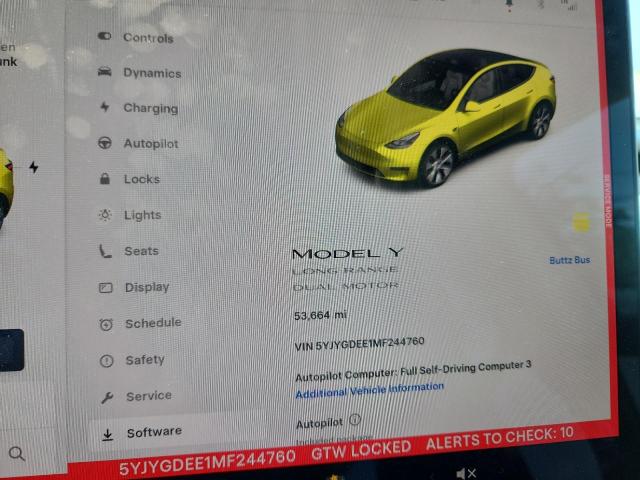 2021 TESLA MODEL Y 5YJYGDEE1MF244760