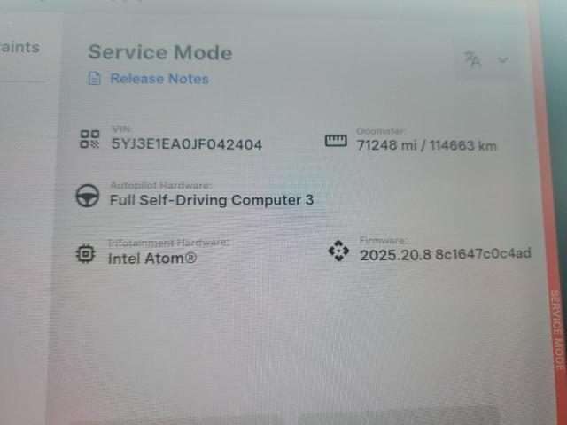 2018 TESLA MODEL 3 5YJ3E1EA0JF042404