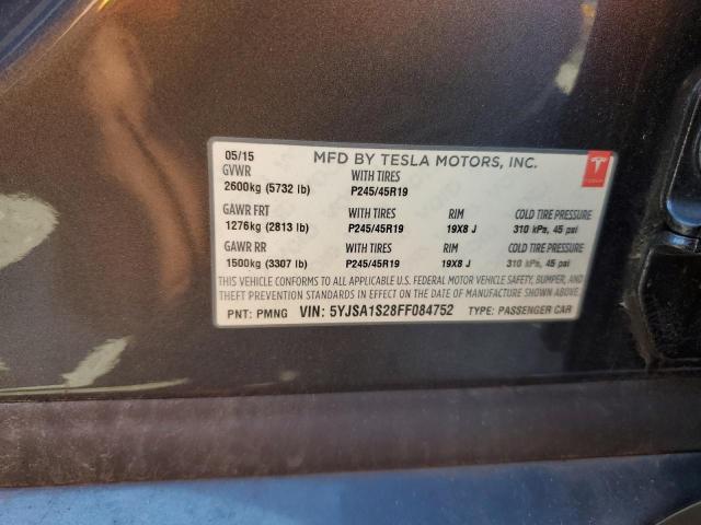 2015 TESLA MODEL S 70 5YJSA1S28FF084752