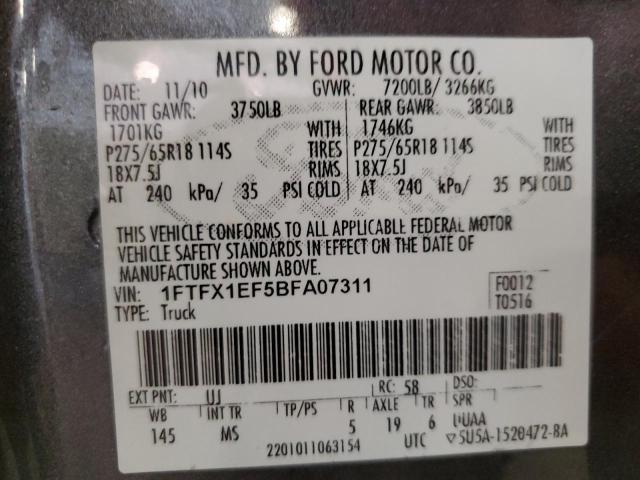 2011 FORD F150 SUPER - 1FTFX1EF5BFA07311