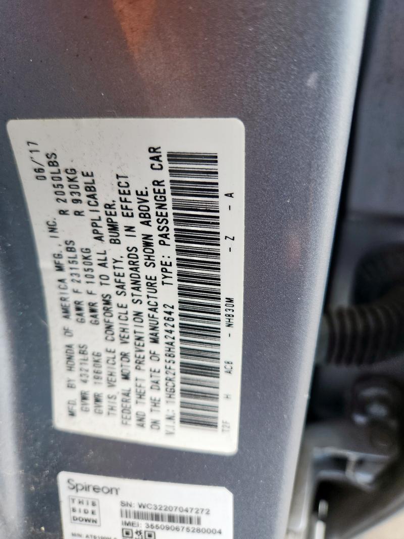 2017 HONDA ACCORD SPO 1HGCR2F58HA242642