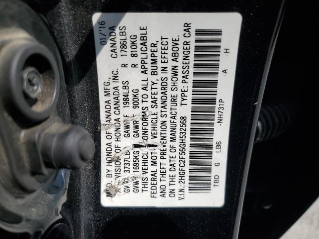 2016 HONDA CIVIC LX 2HGFC2F56GH532568