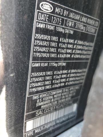 2016 LAND ROVER RANGE ROVE SALGS3EFXGA273144