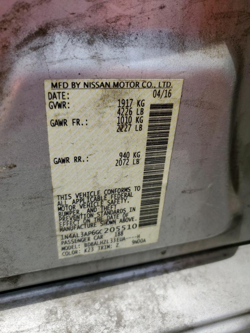 2016 NISSAN ALTIMA 2.5 1N4AL3AP6GC205510