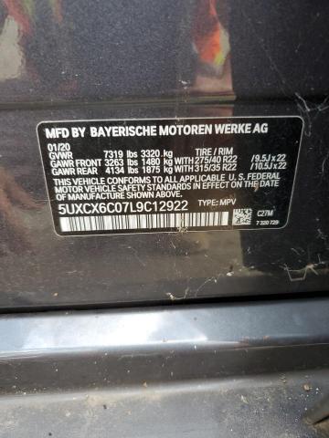 2020 BMW X7 M50I 5UXCX6C07L9C12922
