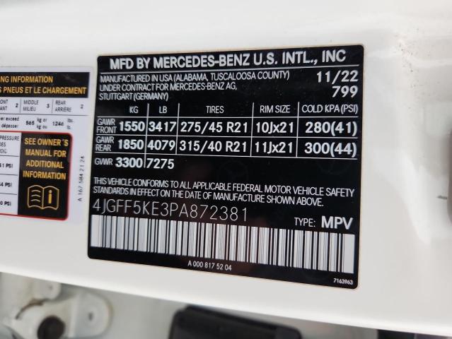 2023 MERCEDES-BENZ GLS 450 4M 4JGFF5KE3PA872381